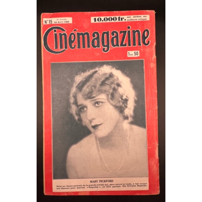 RARE 1929 French Joan Crawford Magazine Cinemagazine Grand Hotel, Mary Pickford, Mildred Pierce, Baby Jane, Hollywood