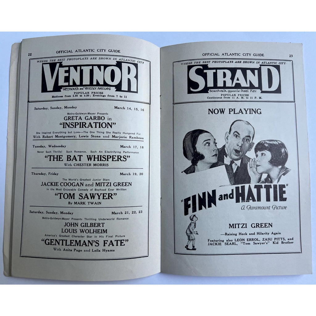 Original 1931 Atlantic City Souvenir Book Charlie Chaplin City Lights Charles Chaplin Little Tramp John Gilbert Barbara Stanwyck Clara Bow