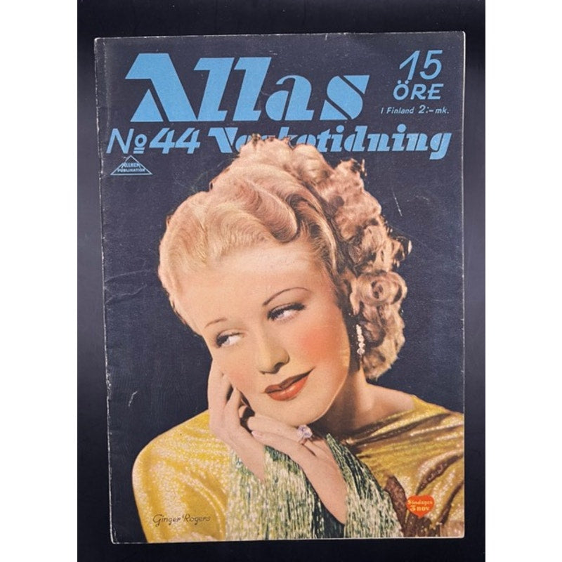 RARE 1935 Swedish Ginger Rogers Magazine Gary Cooper, Fred Astaire, Hollywood, 42nd Street, Top Hat, Stage Door, Vivacious Lady