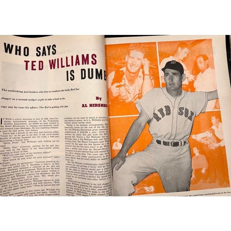 CLEAN 1951 Ted Williams Magazine Sport, Mickey Mantle Willie Mays Rookies MLB, Boston Red Sox, New York Yankees, St, Louis Cardinals