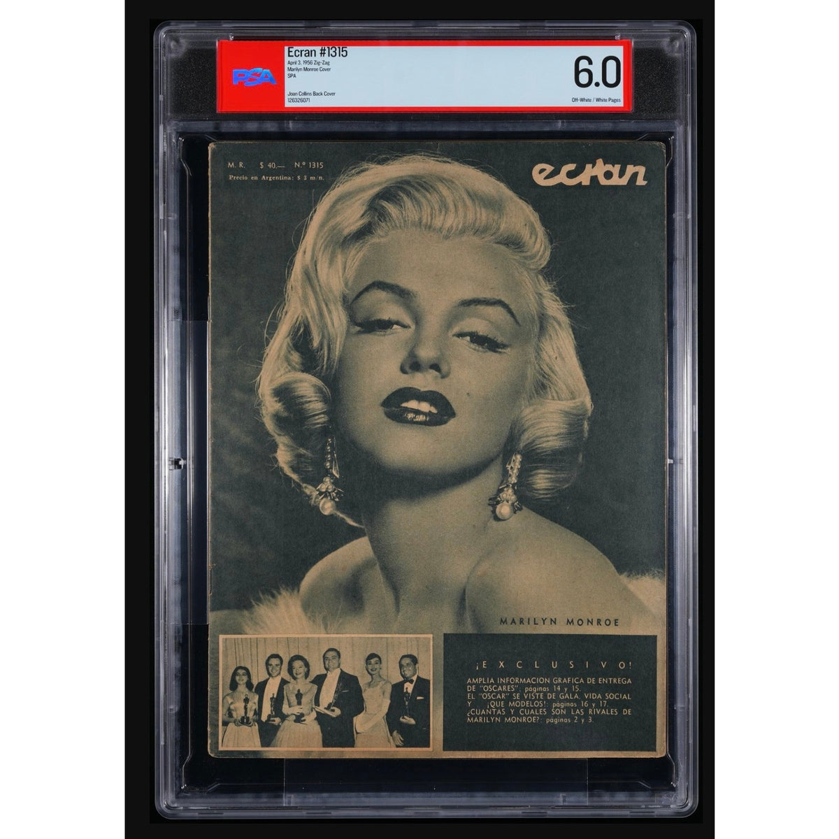 RARE 1956 Ecran Marilyn Monroe Magazine PSA 6 Joan Collins Hollywood, Some Like it Hot, Misfits, Norma Jean, High End!