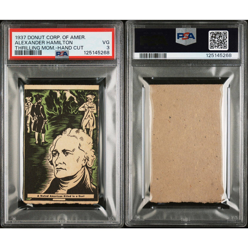RARE 1937 Donut Corp Alexander Hamilton PSA 3, Hand Cut, Only 4 Graded, US Founding Father, A. Ham, George Washington, Lafayette