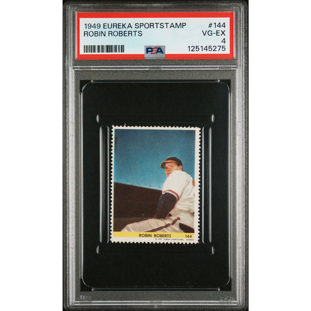 1949 Eureka Robin Roberts PSA 4 Rookie Philadelphia Phillies HOF MLB Baseball, Eureka Stamp