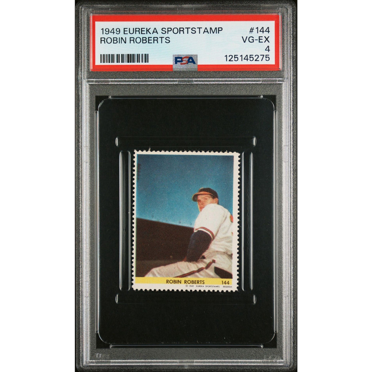 1949 Eureka Robin Roberts PSA 4 Rookie Philadelphia Phillies HOF MLB Baseball, Eureka Stamp