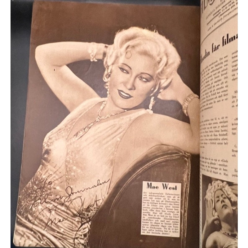 RARE 1934 Gary Cooper Magazine Film Journalen Jean Harlow, Clark Gable, Mae West, Hollywood! Hold Your Man, Pride of the Yankees
