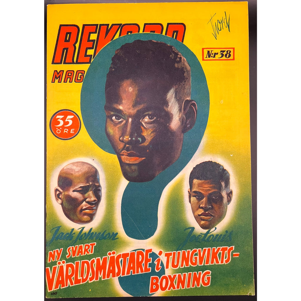 1948 Swedish Rekord Journal Jack Johnson Ezzard Charles Joe Louis Magazine Boxing Legends