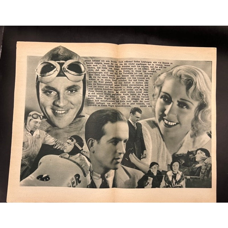 RARE German 1932 James Cagney Movie Program Herald The Crowd Roars, Race Car, Joan Blondell, Yankee Doodle Dandy, Public Enemy, Roaring 20s