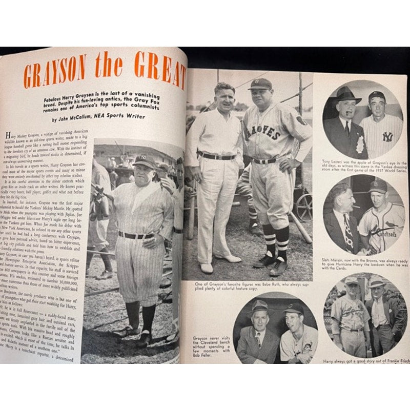 EXCELLENT 1952 Inside Baseball Stan Musial, Phil Rizzuto, Jackie Robinson Magazine, Brooklyn Dodgers, Yankees, Cardinals, Ted Williams