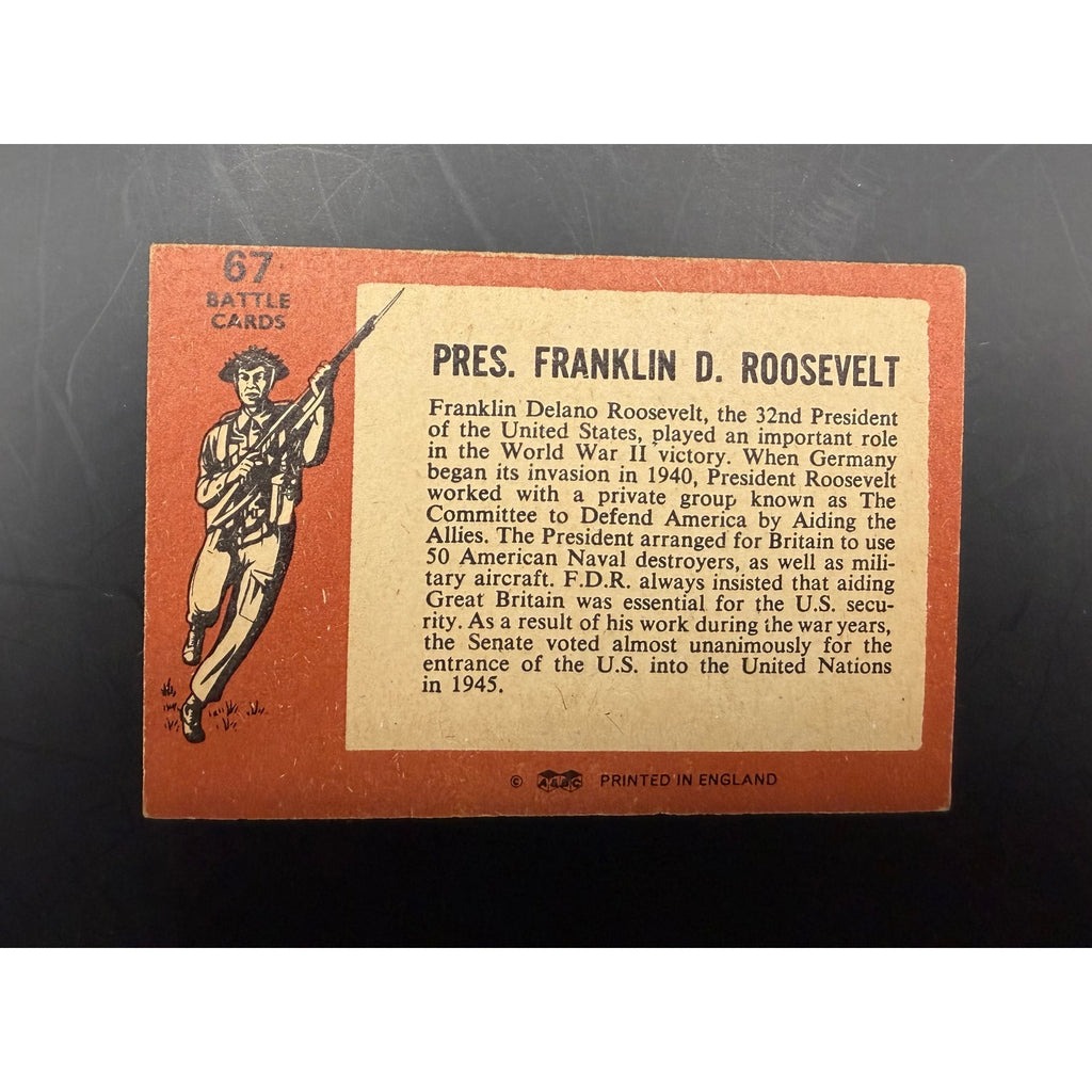 1965 Topps President Franklin D. Roosevelt Battle Cards 67 U.S. President, World War II President, POTUS, US Leader