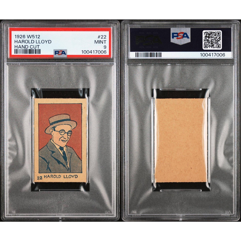 Rare 1926 W512 Harold Lloyd PSA 9, Second Highest Grade Tobacco Card Strip Card Hollywood Safety First, The Freshman, Silent Movie Comedy