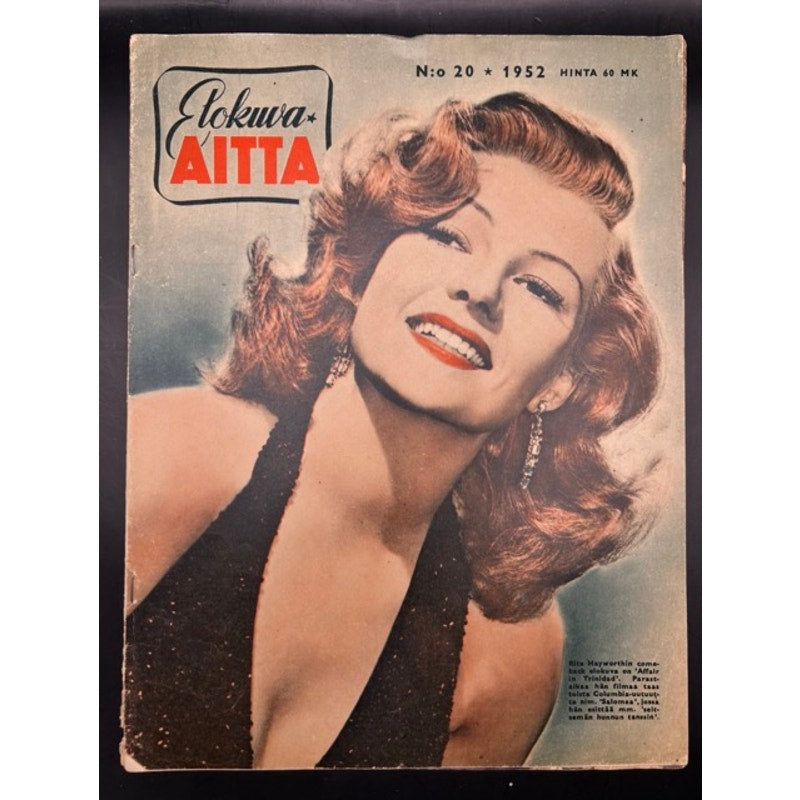 RARE 1952 Finnish Rita Hayworth Magazine Joan Collins, Gilda, Blood and SandRARE 1952 Finnish Rita Hayworth Magazine Joan Collins, Gilda, Blood and Sand, Rita Cansino, Pay Joey, Down to Earth, Cover Girl, Hollywood