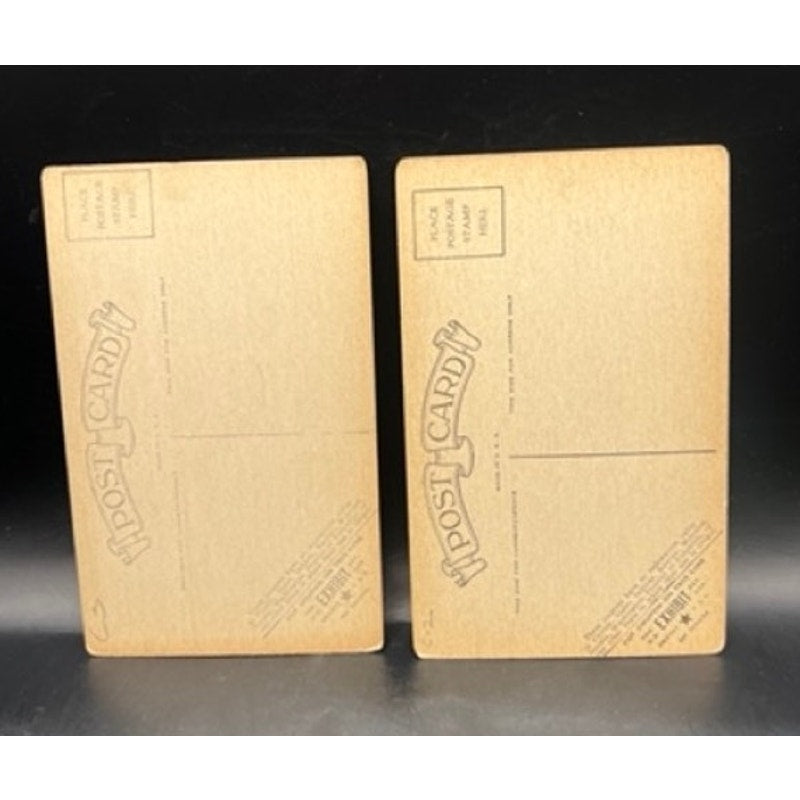 2 Color Tinted 1920s Charles Lindbergh Exhibit Cards Spirit of St Louis Postcard, Lindy, Aviator
