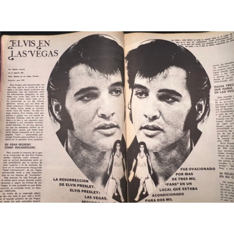RARE Mexican 1969 Pop Elvis Presley Magazine, King, Rockabilly, Jailhouse Rock, TCB, Flaming Star, Las Vegas, Graceland