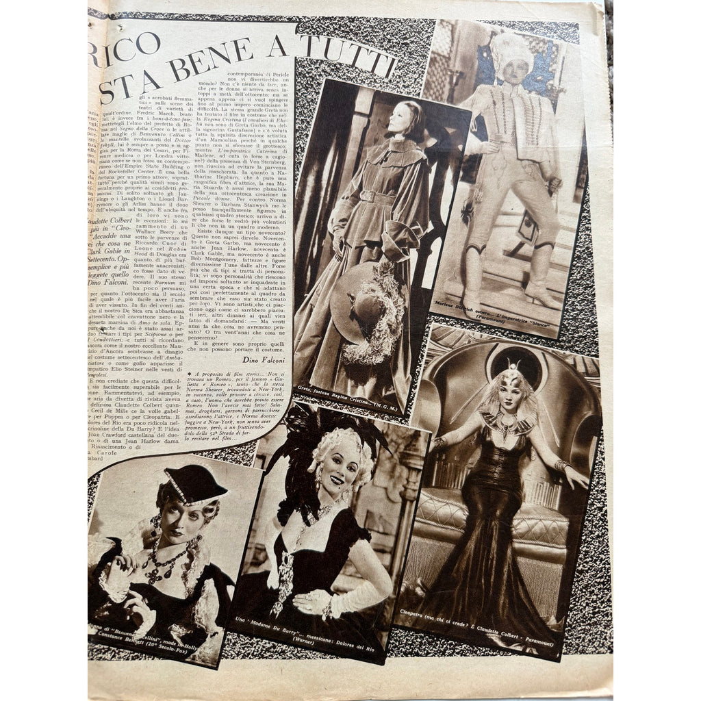 1936 Italian Shirley Temple Magazine Cinema Illustrazione, Gable, Garbo, Heidi, Little Princess, Curly Top, Little Colonel