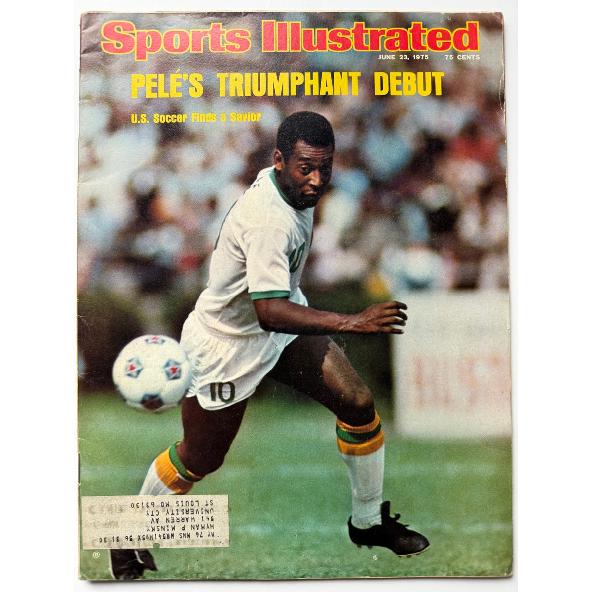 1975 Sports Illustrated Pele 1st Cover Soccer Brazil Footballer FIFA World Cup, Soccer GOAT!