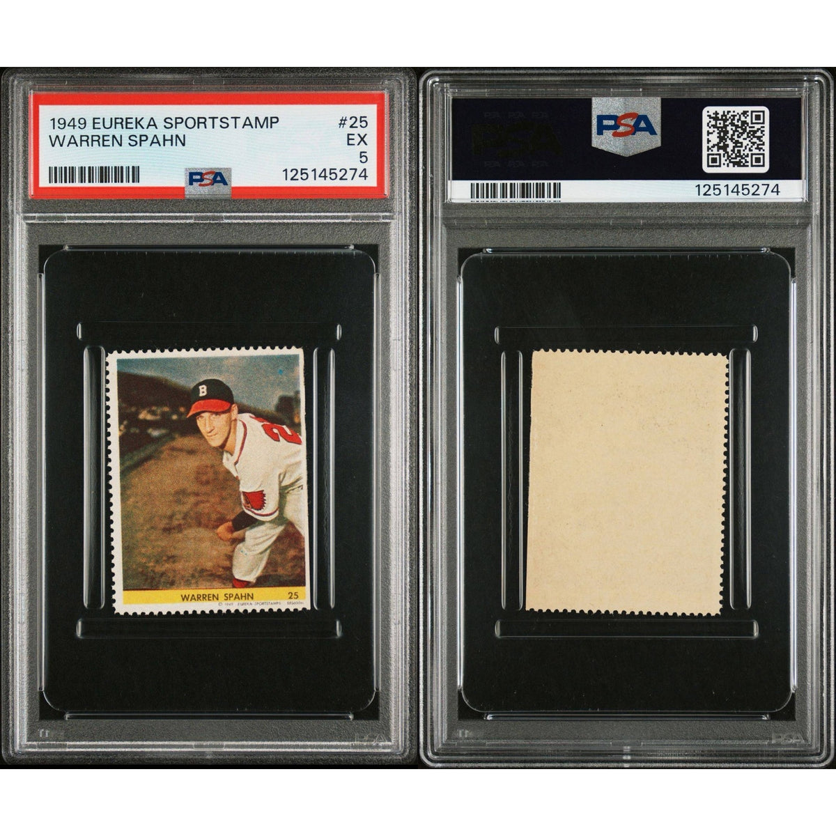 1949 Eureka Warren Spahn PSA 5 Boston Braves HOF MLB Baseball Milwaukee Braves