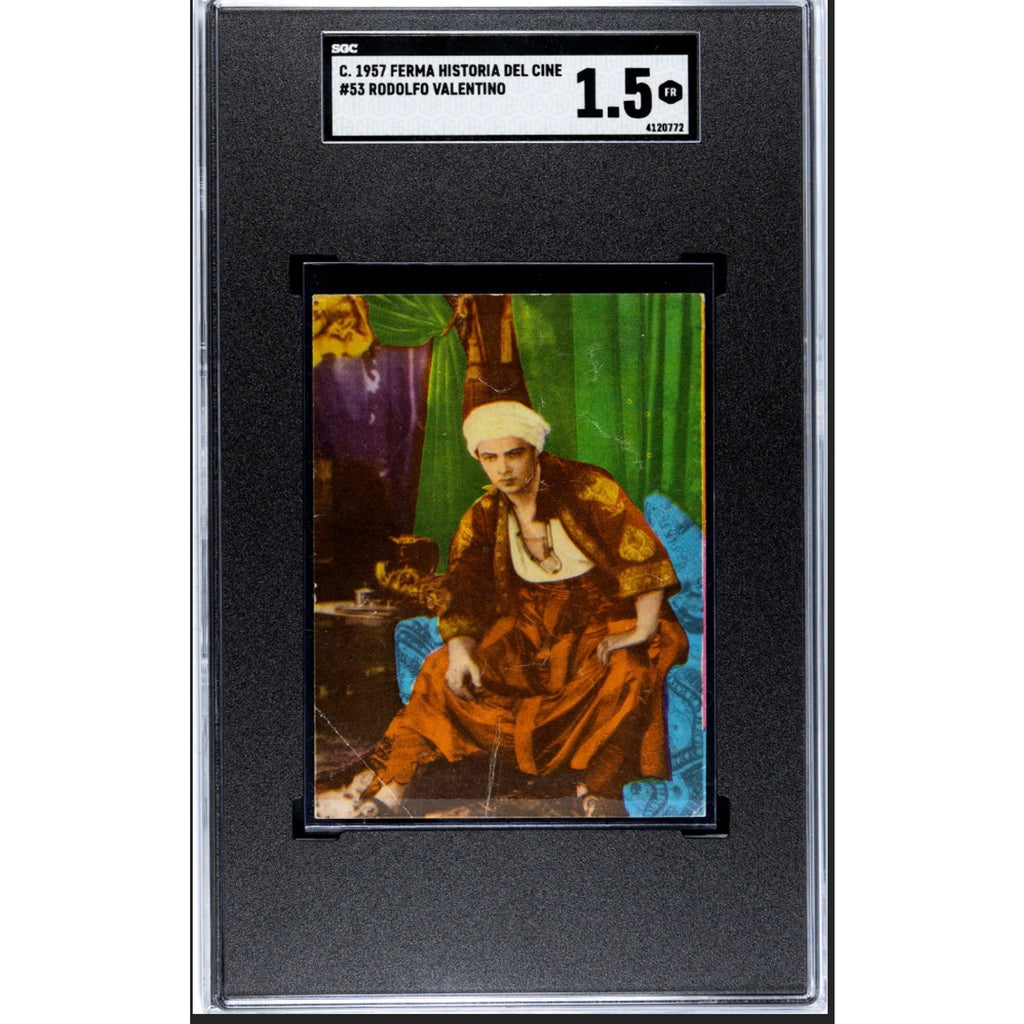 RARE Spanish 1957 Ferma Rudolph Valentino Card SGC 1.5 Only 1 Graded Son of the Sheik, Historia Del Cine, Blood and Sand, The Sheik, Cobra