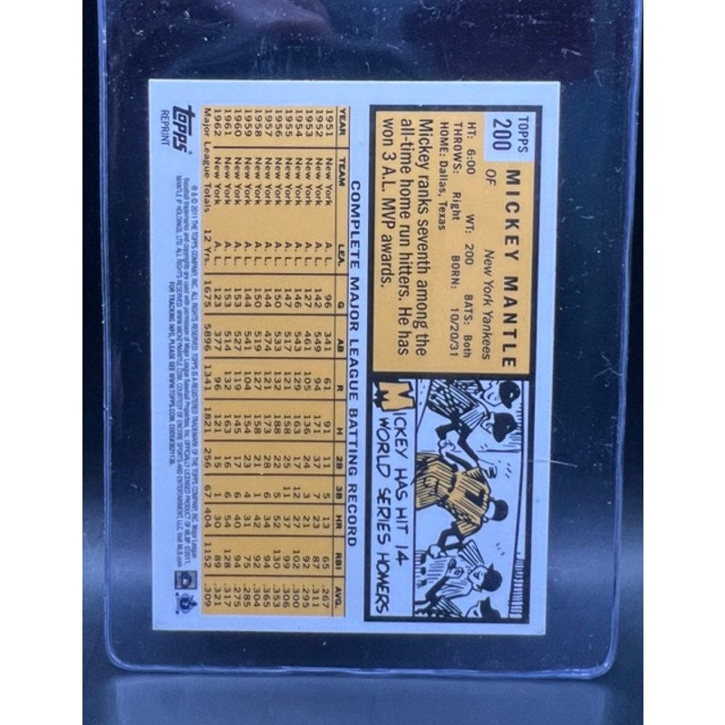 2011 Topps Chrome Factory Set Mickey Mantle 1963 Topps Gold Refractor New York Yankees, The Mick, Baseball Card, MLB, HOF