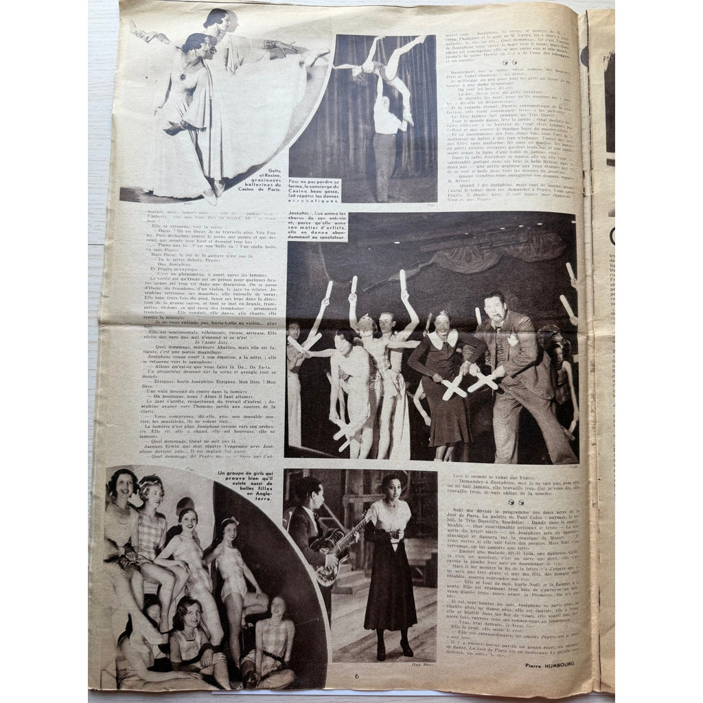 Gorgeous French 1932 Josephine Baker Magazine Voila Folies Bergere, Black Venus, Danse Sauvage, Siren of the Tropics, Casino de Paris