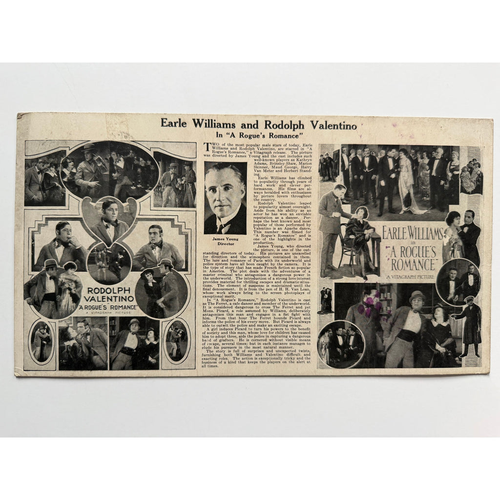 Very Rare Promotional 1922 Vitagraph Rouge's Romance Rudolph Valentino Hollywood, Sheik, Blood and Sand, Four Horsemen of the Apocalypse