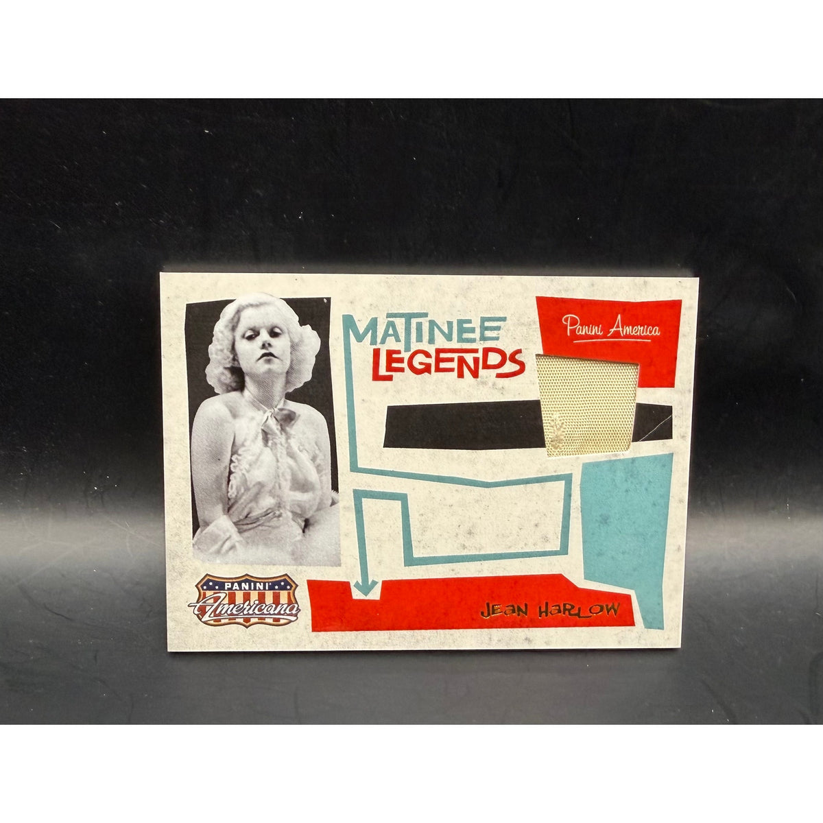 2011 Panini Americana Jean Harlow Relic Swatch 76/499 Matinee Legends Hollywood, Public Enemy, Dinner at Eight, Riff Raff, Saratoga