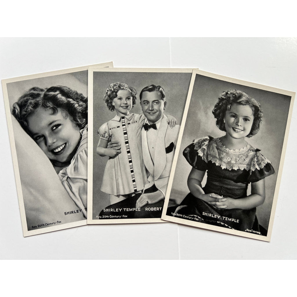 3 Rare Ross Verlag 1930's Shirley Temple Real Photographs 5x7 Little Colonel, Little Princess, Good Ship Lollipop, Heidi Curly Top Hollywood