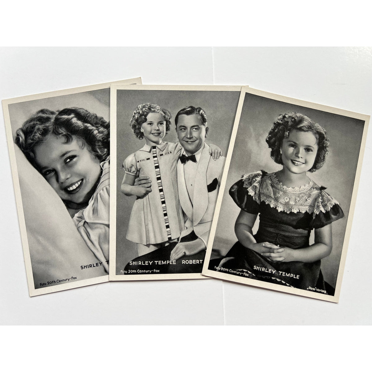 3 Rare Ross Verlag 1930's Shirley Temple Real Photographs 5x7 Little Colonel, Little Princess, Good Ship Lollipop, Heidi Curly Top Hollywood