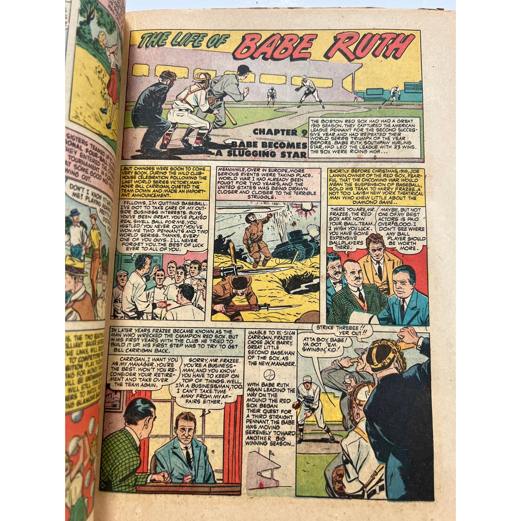 Rare 1950 Babe Ruth Sports Stan Musial Comic St Louis Cardinals New York Yankees, Baseball, MLB, Babe Ruth, Casey Stengel