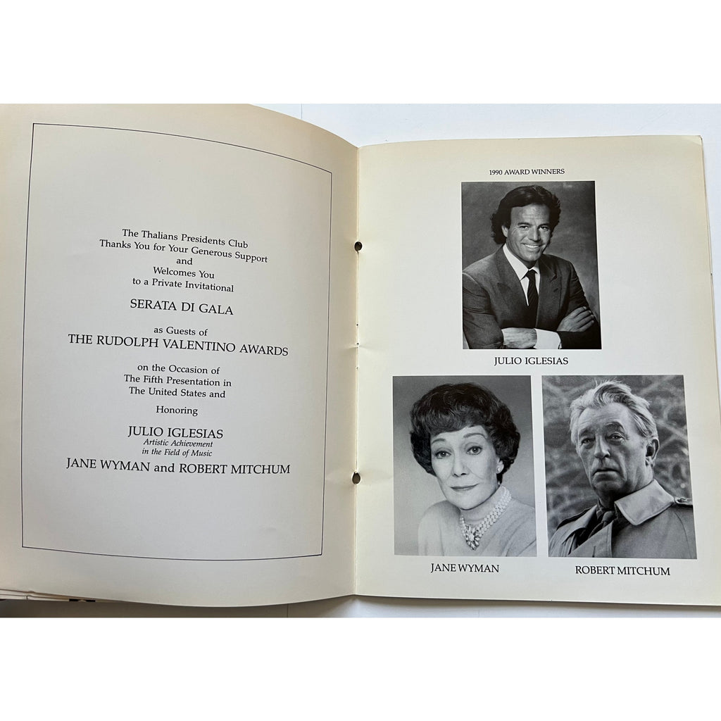 Rare 1990 Rudolph Valentino Award Program Hollywood, Sheik, Blood and Sand, Four Horseman of the Apocalypse, The Eagle, Cobra
