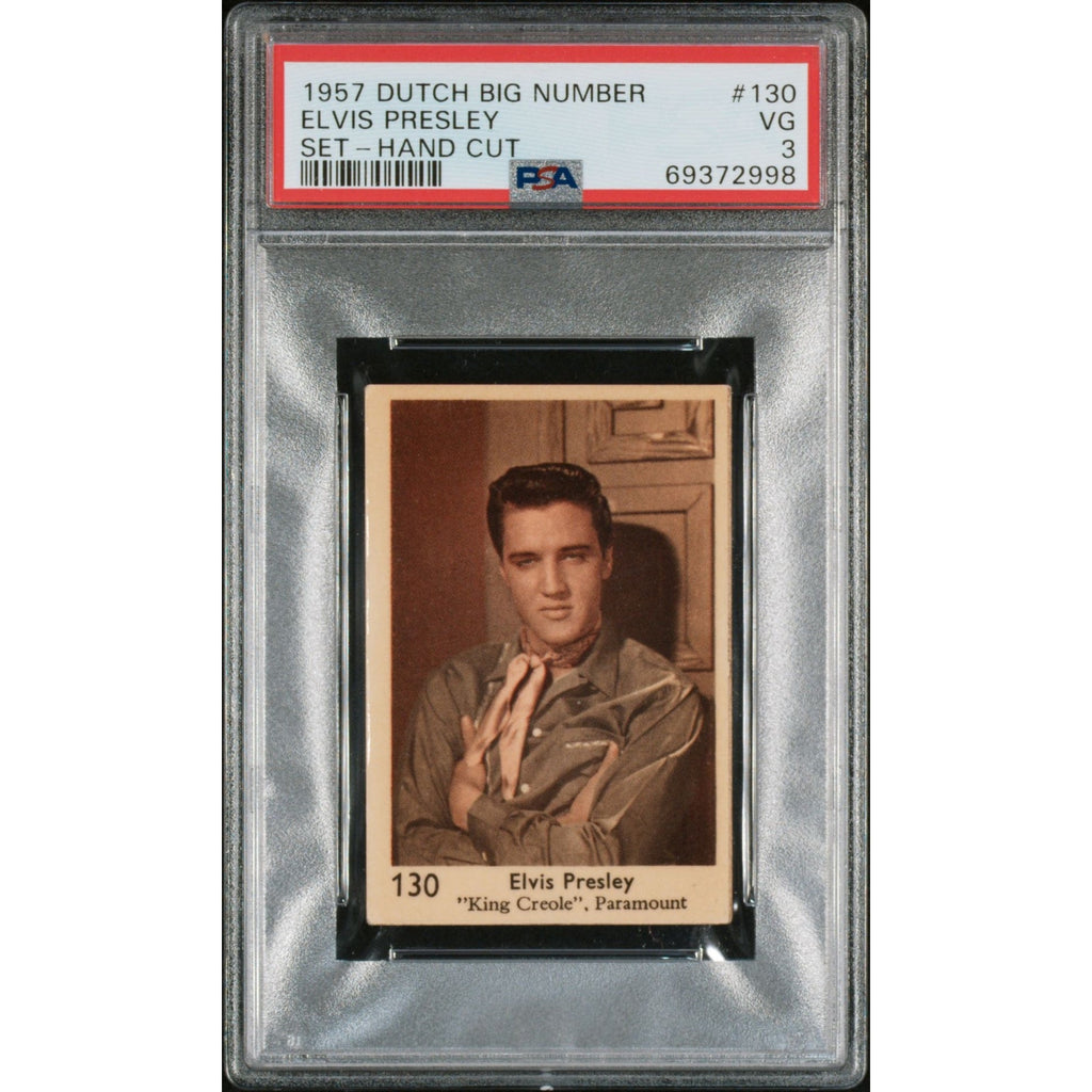 1957 Rare Dutch Big Number Elvis Presley PSA 3 Only 1 Graded King Elvis Card 130, King Creole, Graceland, TCB, The King, Jailhouse Rock