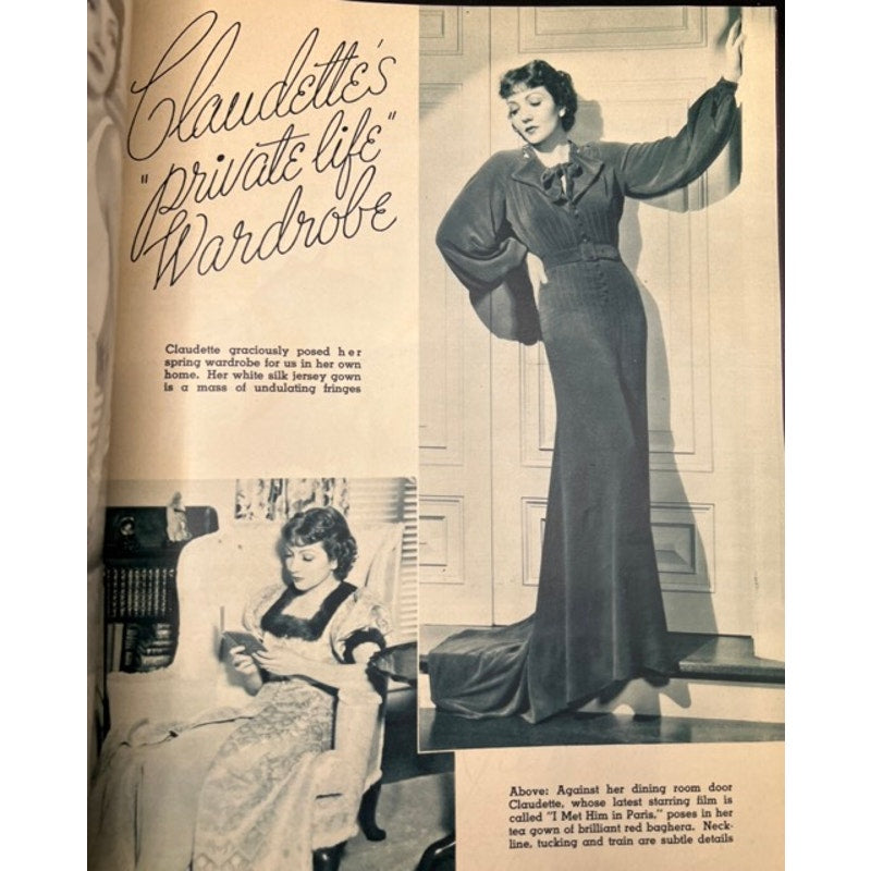 1937 Photoplay Ginger Rogers Magazine Errol Flynn Claudette Colbert Hollywood