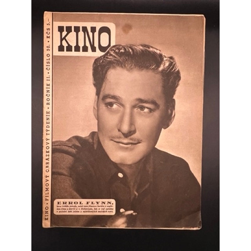 RARE 1947 Czech Errol Flynn Magazine Kino Robin Hood, Don Juan, Prince Pauper, Captain Blood, Montana, Hollywood