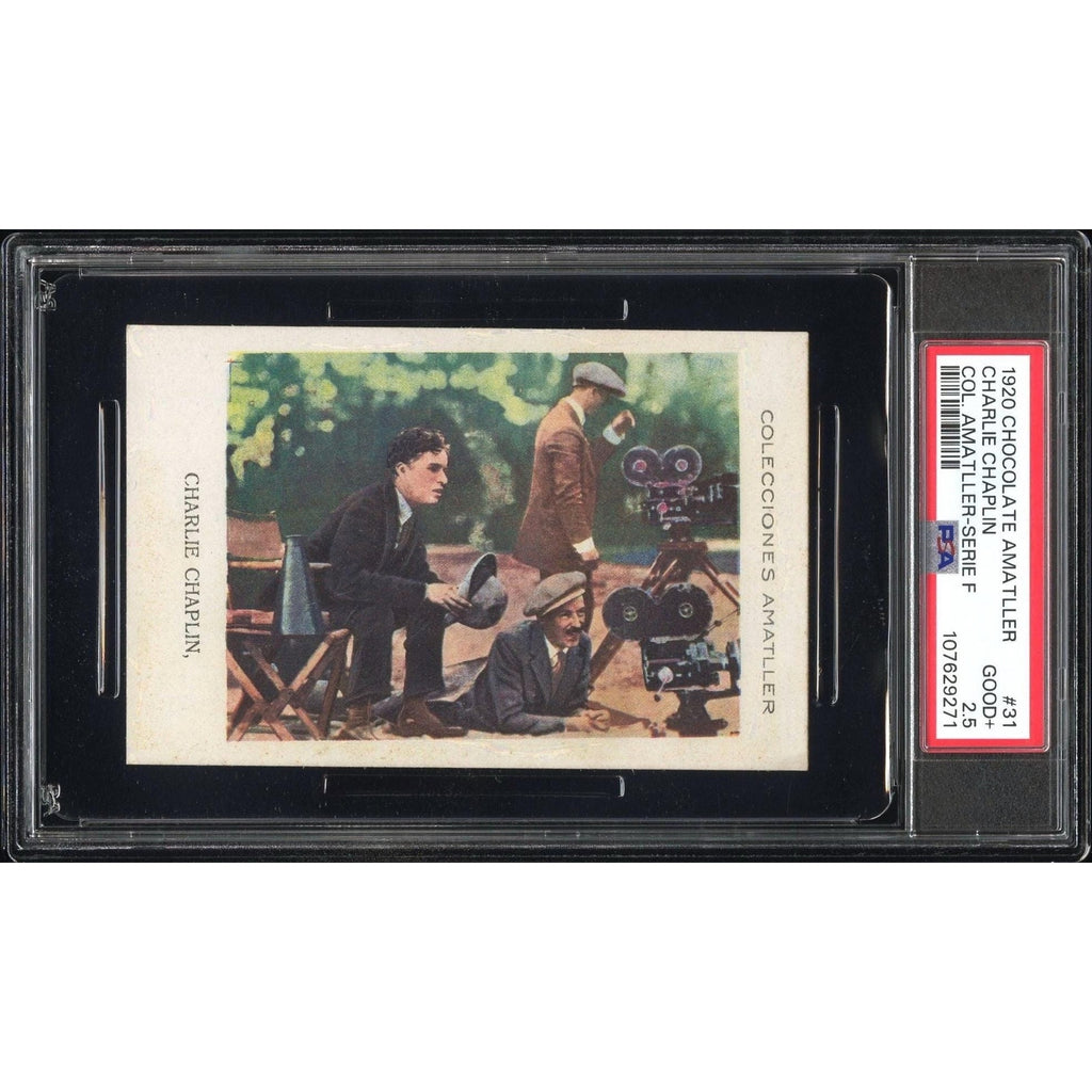 Crazy Rare 1920’s Chocolate Amatller Charlie Chaplin PSA 2.5 Only 2 Graded Modern Times Hollywood Silent Movie Gold Rush Charles Chaplin
