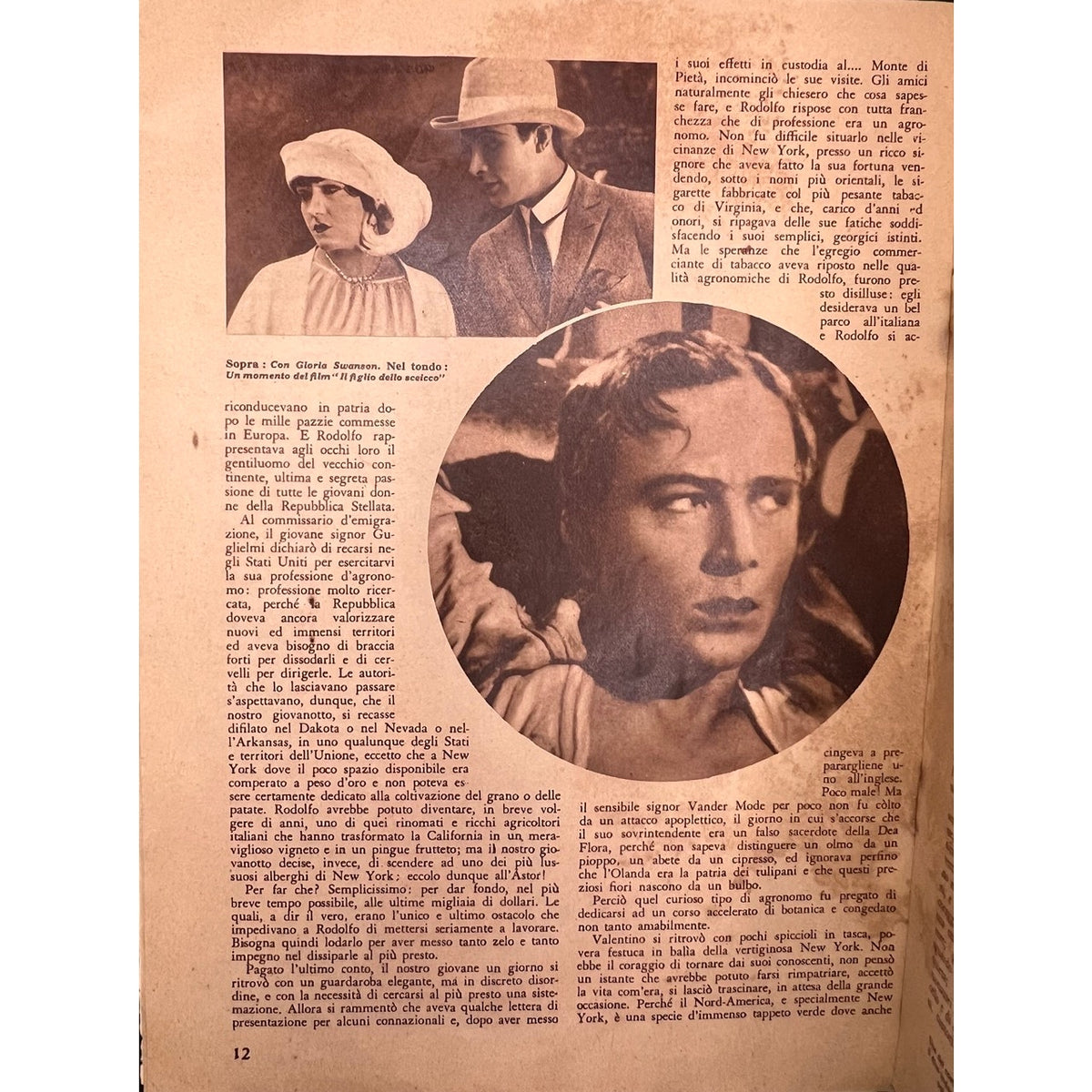 Rare 1926 French The Love Adventures of Rudolph Valentino Magazine Hollywood The Sheik Latin Lover Blood and Sand Silent Film