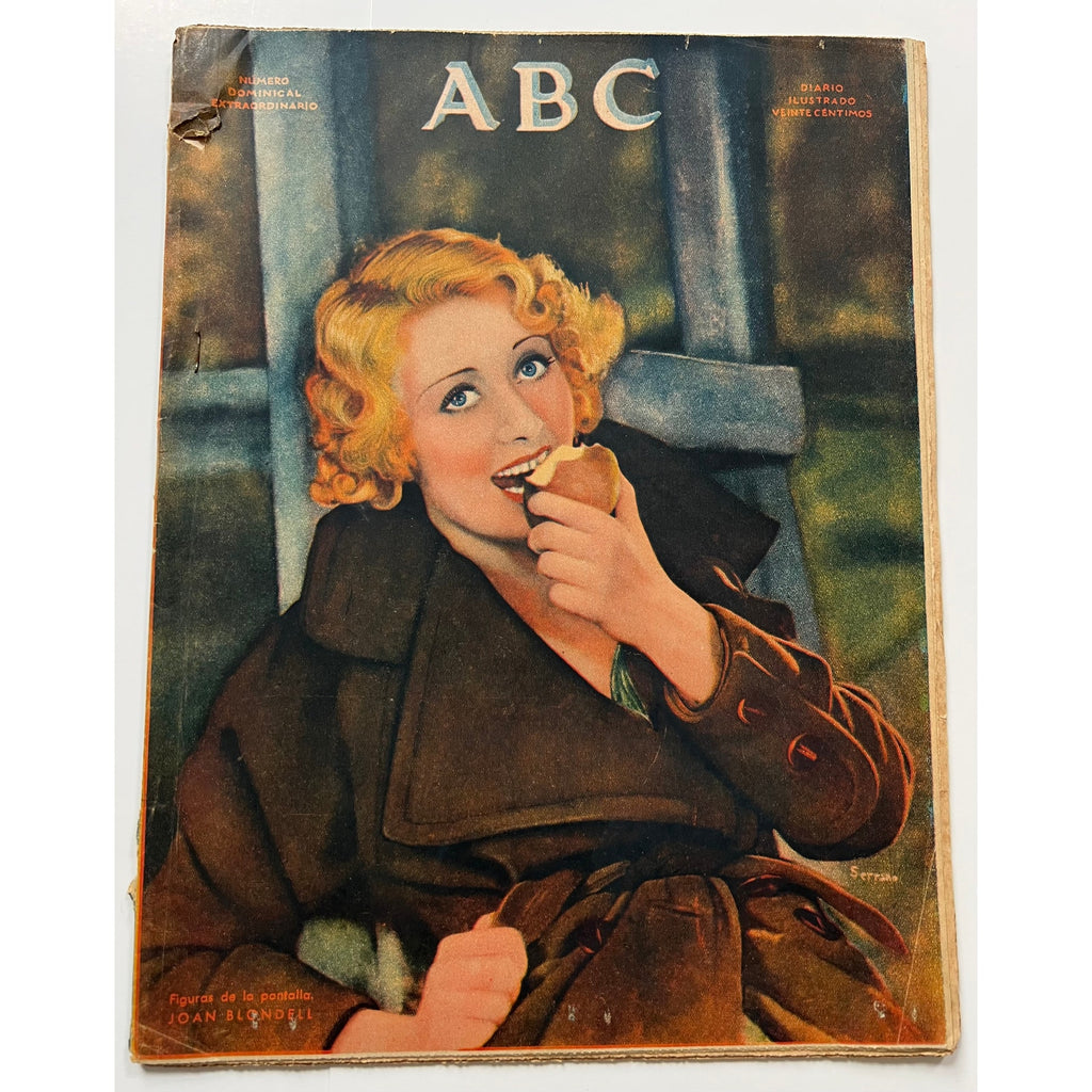RARE Spanish 1933 Joan Blondell Magazine Public Enemy, Blonde Crazy, Gold Diggers, Grease, Footlight Parade, Blondie Johnson