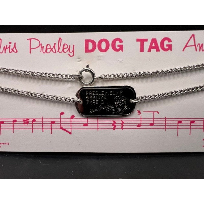 1956 Elvis Presley Dog Tag Anklet Still on Display Card, EPE Graceland, Rockabilly, Hound Dog, Jailhouse Rock, The King, Rock n Roll