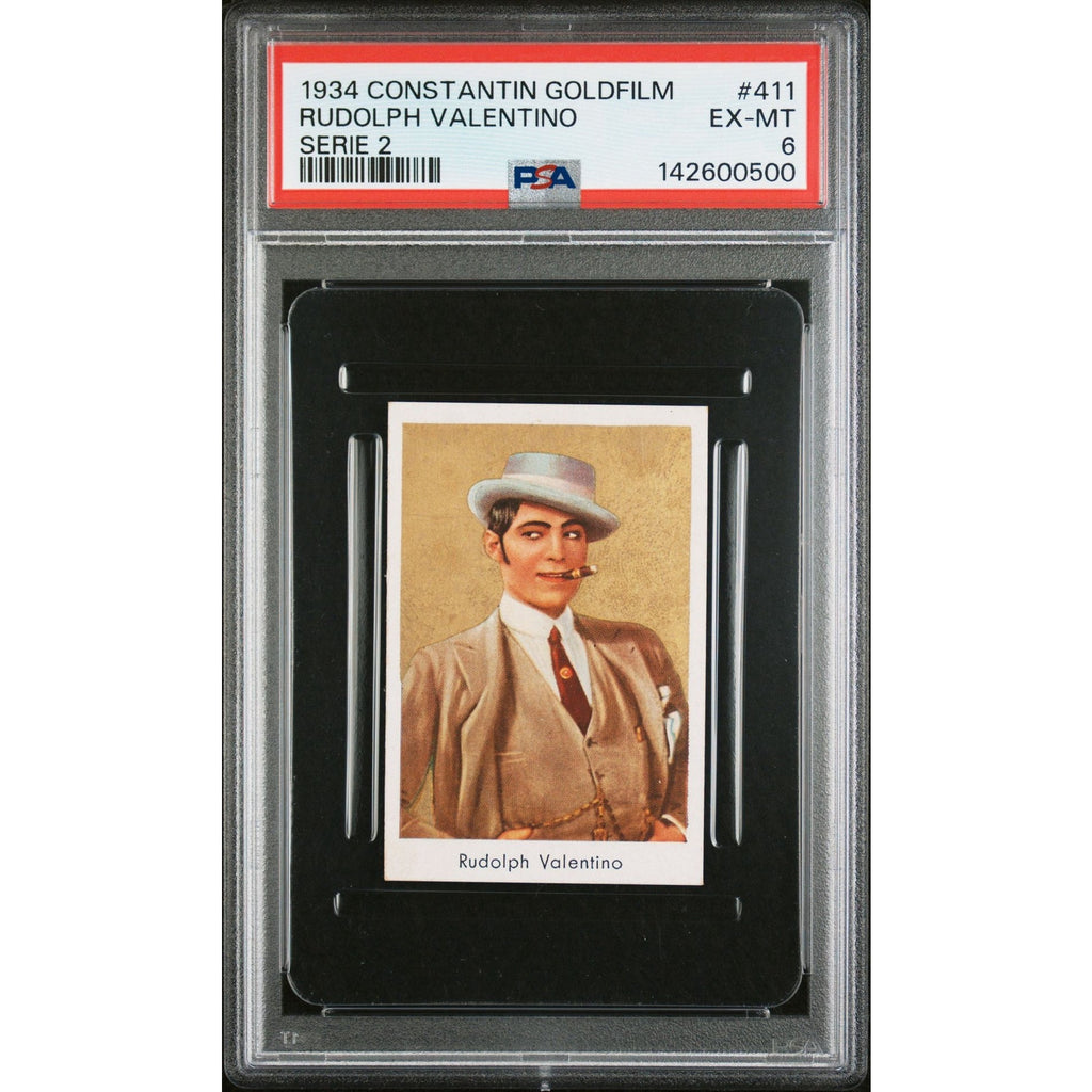 RARE 1934 Constantin Goldfilm Rudolph Valentino Card PSA 6 Highest Grade Blood and Sand, The Sheik, Sainted Devil, Beyond the Rocks, Cobra
