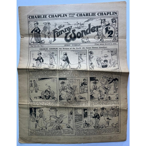 1915 Australian Charlie Chaplin Comics Newspaper Charles Chaplin Funny Wonder, Scream of the Earth, Essanay, The Kid, Gold Rush, City Lights