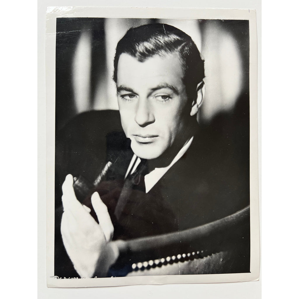 RARE Original 1937 Gary Cooper Photo Wide World Photos Marco Polo, Pride of the Yankees, Seargent York, Farewell to Arms, Virginian