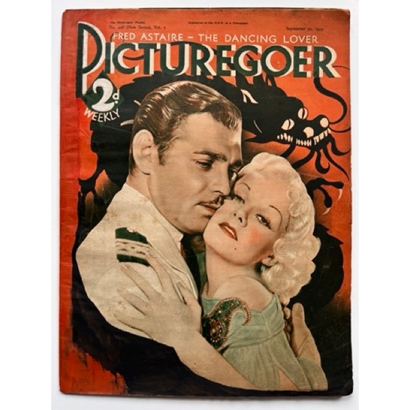 RARE UK 1935 Picturegoer Clark Gable Jean Harlow Magazine China Seas, Hollywood, Red Dust, Saratoga