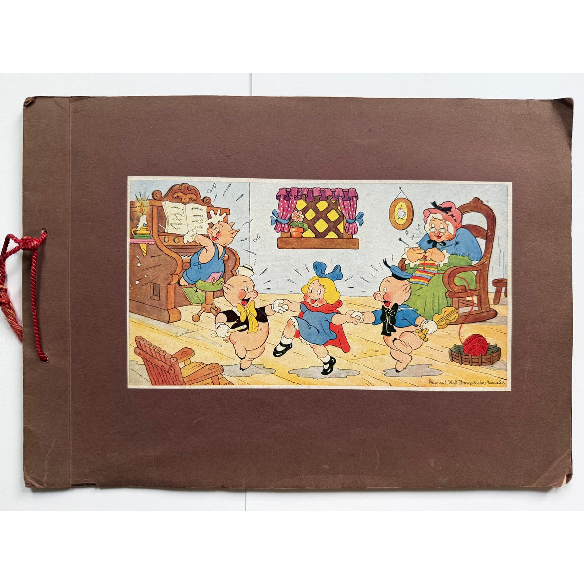 Complete 1930s De Beukelaer Disney Card Album Three Little Pigs & The Big Bad Wolf, Little Red Riding Hood, 100 Cards, Silly Symphony