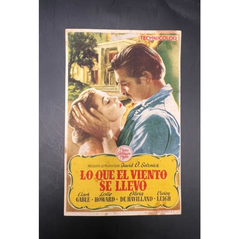 RARE Original Spanish Gone with the Wind Movie Herald Handbill Hollywood Clark Gable, Rhett Butler, Misfits, Saratoga, Happened One Night