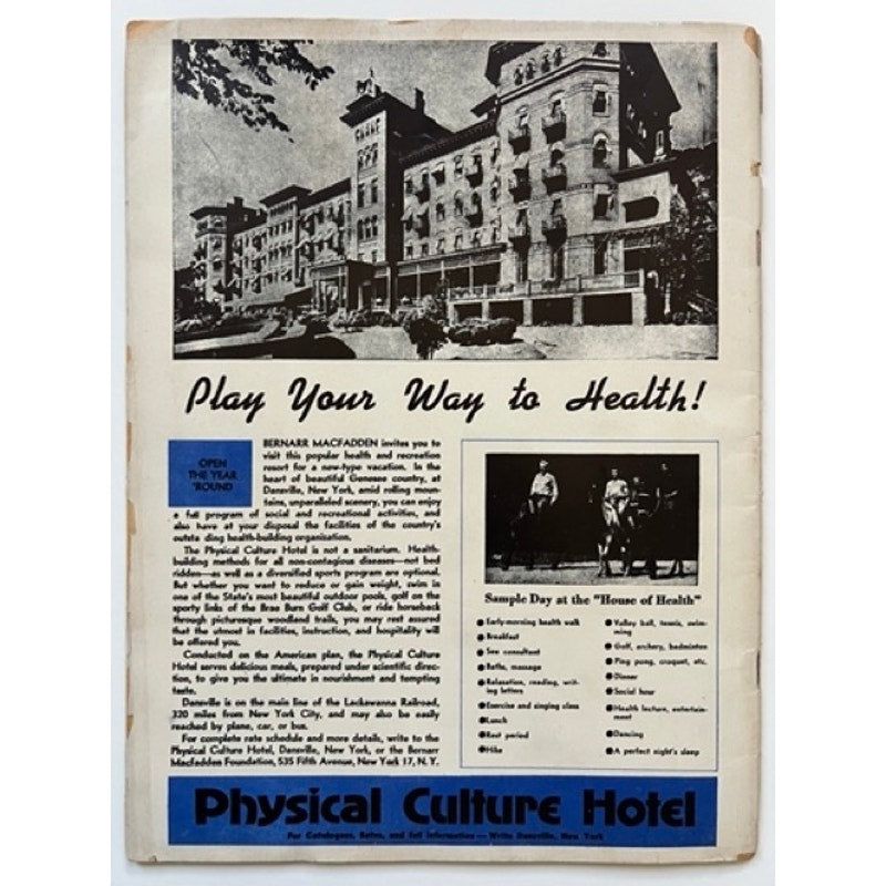 Physical Culture 1948 Babe Ruth Magazine Bambino Sultan of Swat, New York Yankees, Brooklyn Dodgers, Boston Red Sox, Baseball, MLB