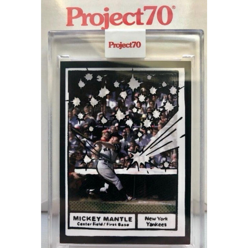2021 Topps Project 70 Mickey Mantle card by Joshua Vides, Reimagined 1961 Topps Mickey Mantle Baseball Card New York Yankees The Mick MLB