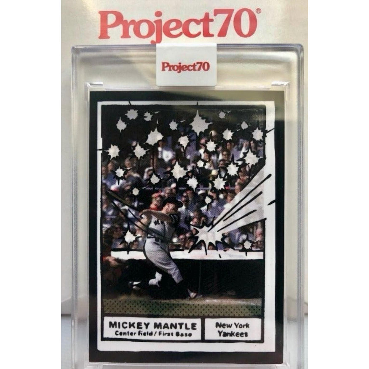 2021 Topps Project 70 Mickey Mantle card by Joshua Vides, Reimagined 1961 Topps Mickey Mantle Baseball Card New York Yankees The Mick MLB