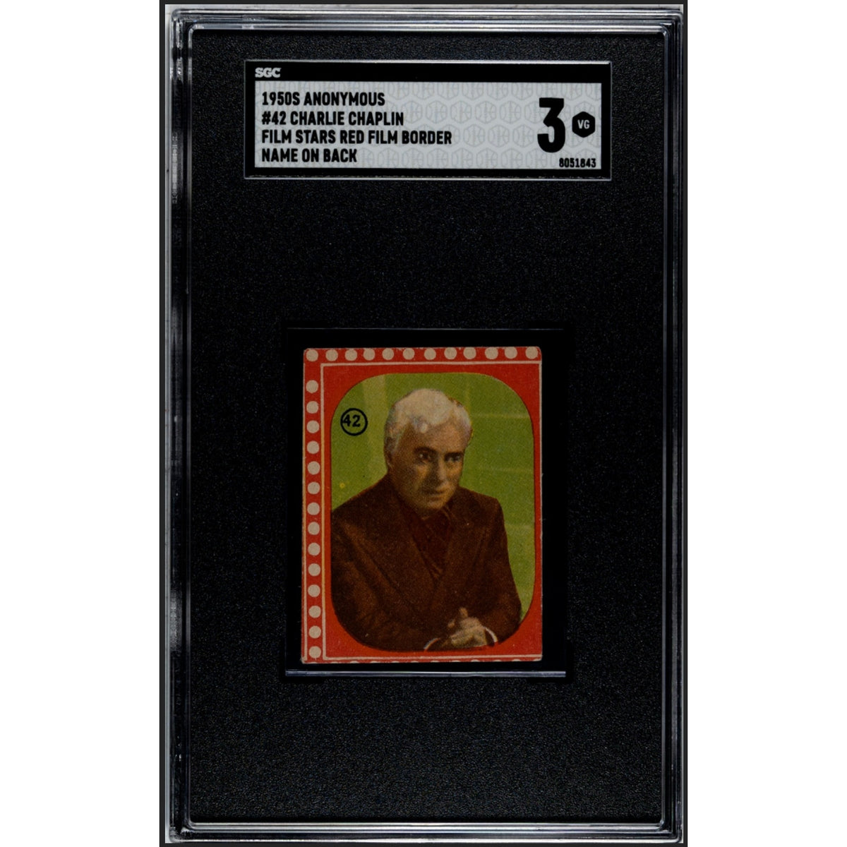 RARE 1950's Charlie Chaplin SGC 3 Card Only 1 Graded! Charles Chaplin Little Tramp The Kid Limelight Gold Rush City Lights