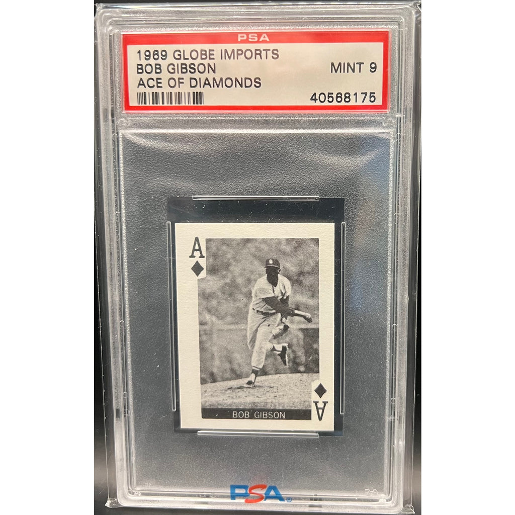 1969 Globe Imports Bob Gibson PSA 9 Ace Diamonds St. Louis Cardinals Gibby HOF MLB Baseball Card World Champions