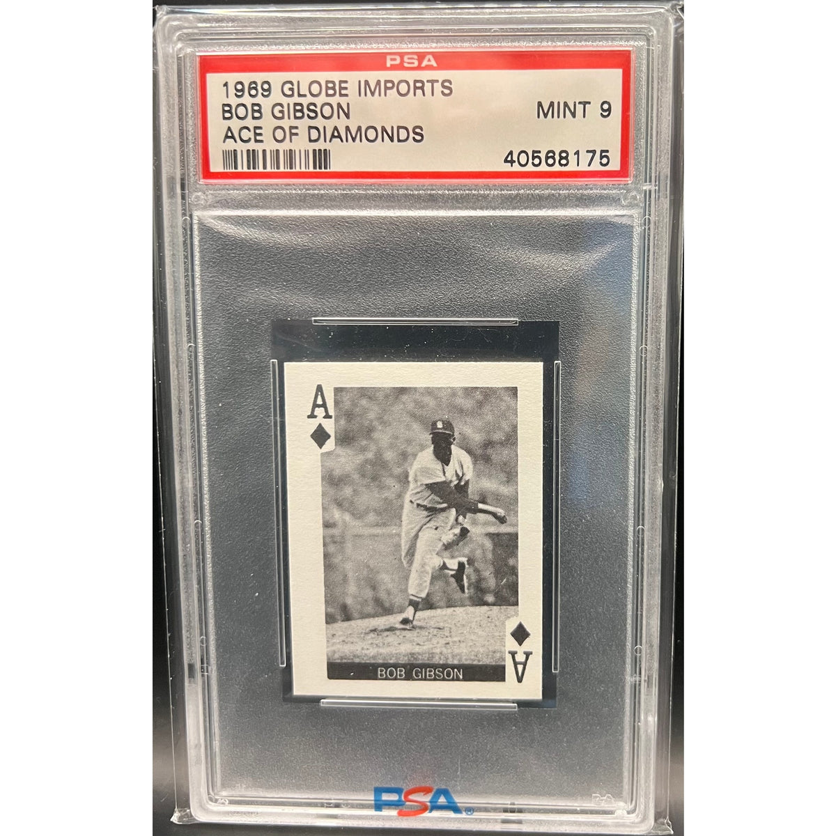 1969 Globe Imports Bob Gibson PSA 9 Ace Diamonds St. Louis Cardinals Gibby HOF MLB Baseball Card World Champions