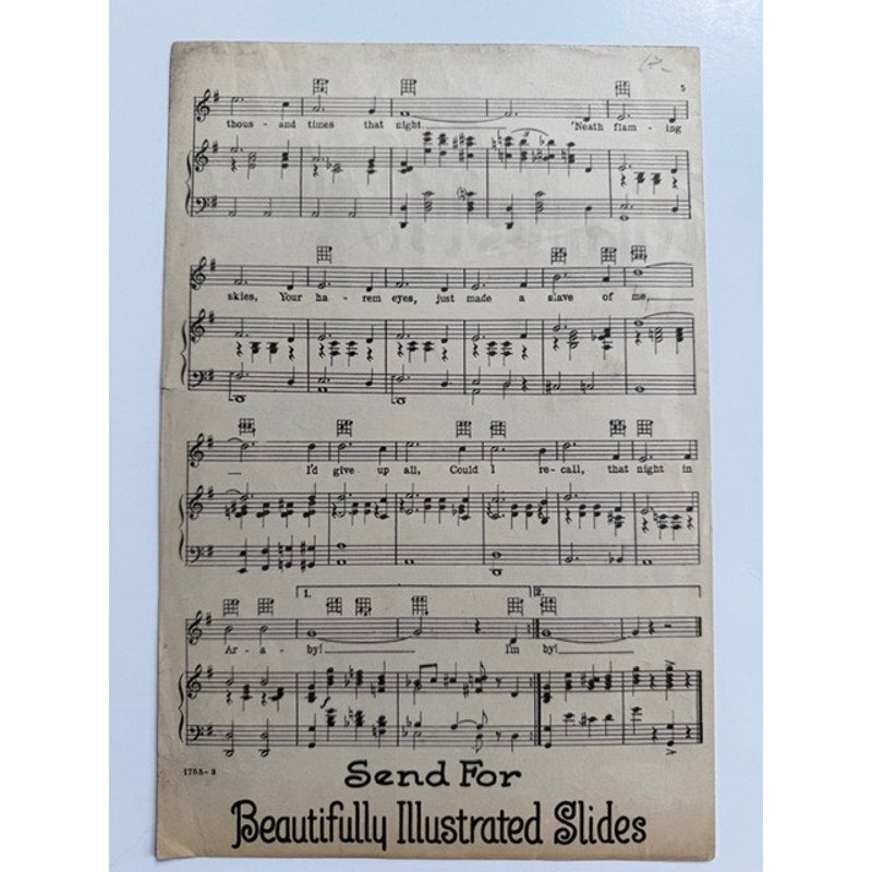 RARE 1926 Artist Copy Rudolph Valentino Sheet Music Son of the Sheik, That Night in Araby, The Sheik, Blood and Sand, Sainted Devil, Cobra