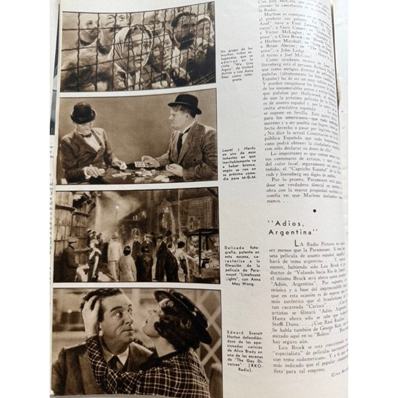 Gorgeous Spanish Cine-Mundial 1934 Mae West Magazine My Little Chickadee, Im No Angel, Go West Young Man, Belle of the Nineties Goin to Town